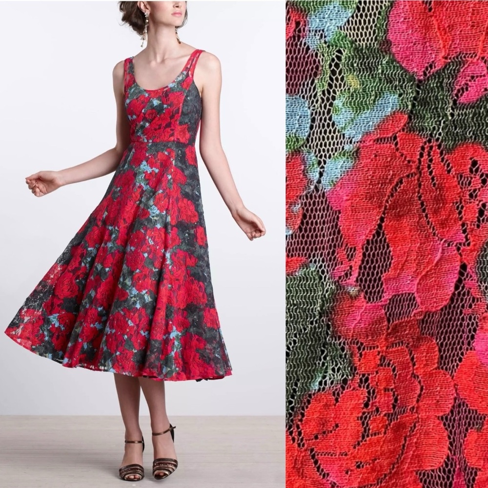 Anthropologie Tracy Reese Noisette RARE Floral Lace Midi Dress XS 2 - Picture 6 of 14